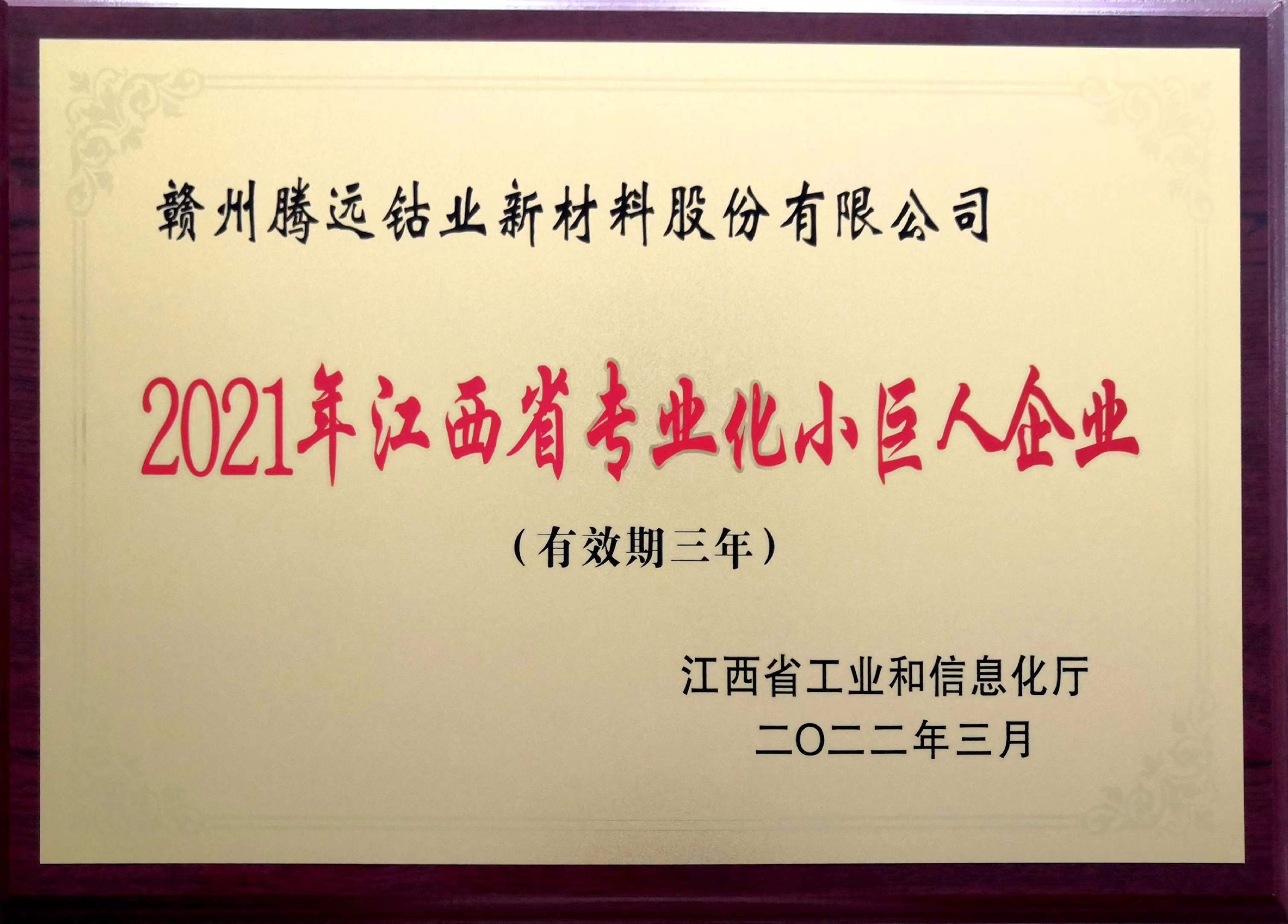 江西省專業(yè)化小巨人企業(yè)